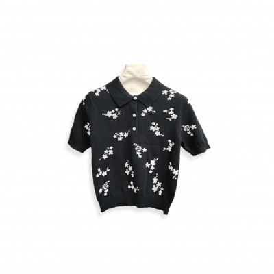 CHANEL POLO COTTON & SILK BLACK & WHITE P81379